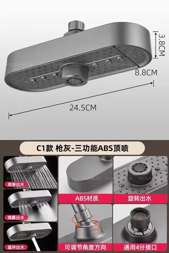 19" Luxury Rainfall Shower Head | 3 Mode High Pressure Water Saving