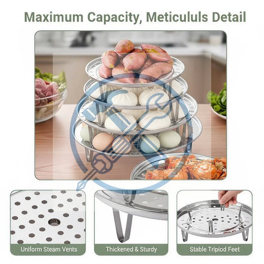 Stainless Steel Steamer Rack with Detachable Legs | Multi-Size Steamer Rack Peaceful Pleasures Health and Wellness