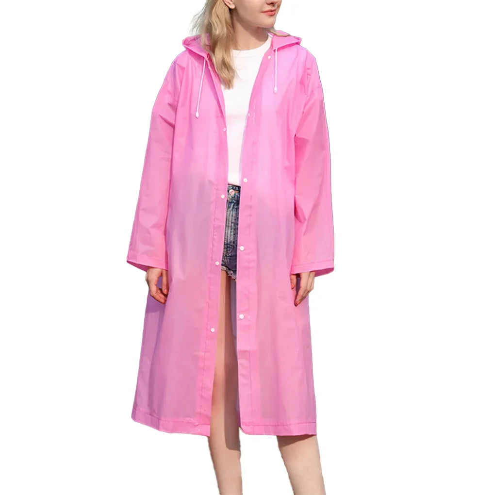 EVA Unisex Waterproof Raincoat – Hooded, Foldable Outdoor Wear