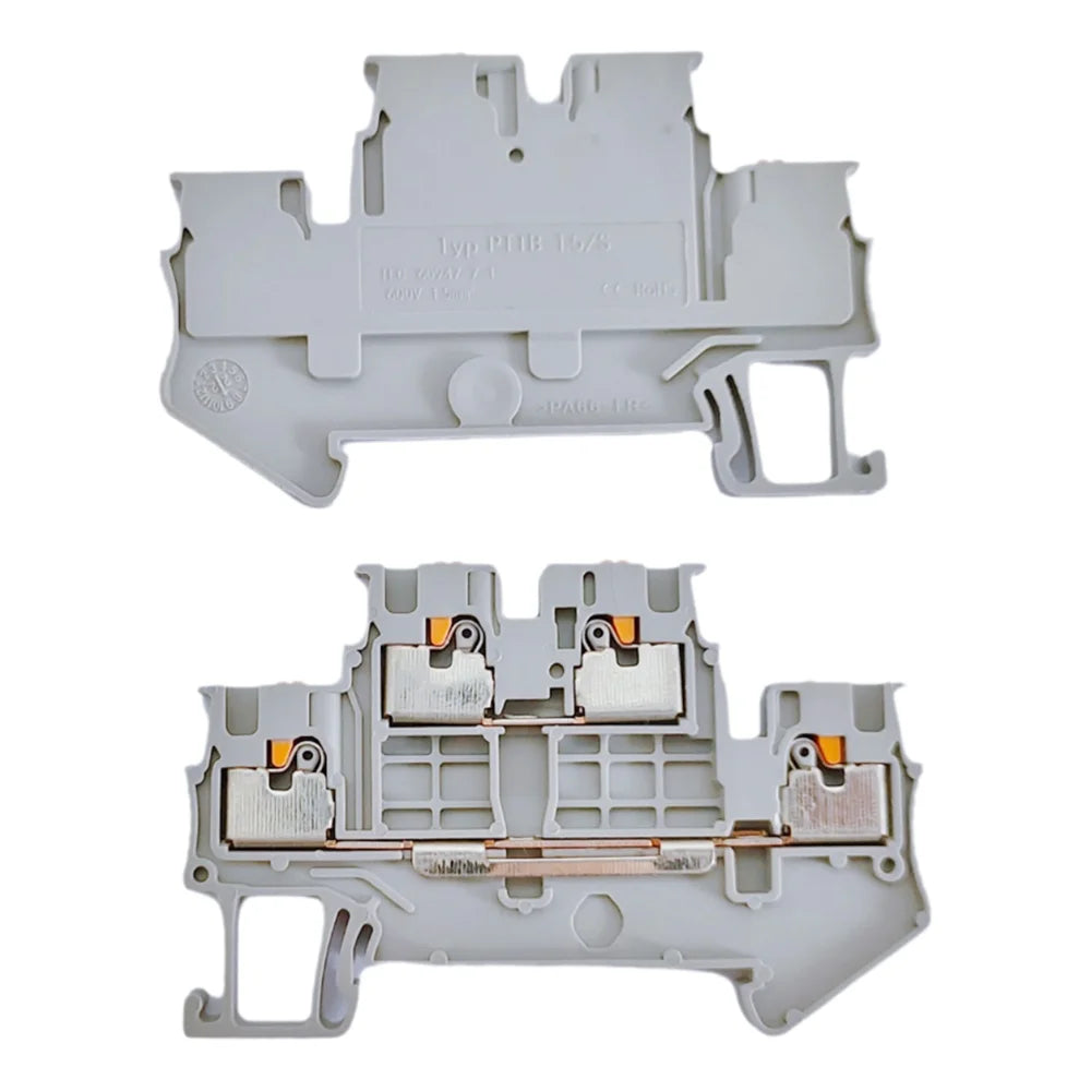 10pcs PTTB1.5 Din Rail Terminal Block PTTB-1.5 Electrical Connector 1.5mm Double Layer Spring Wiring Connection Wire Conductor Peaceful Pleasures Health and Wellness