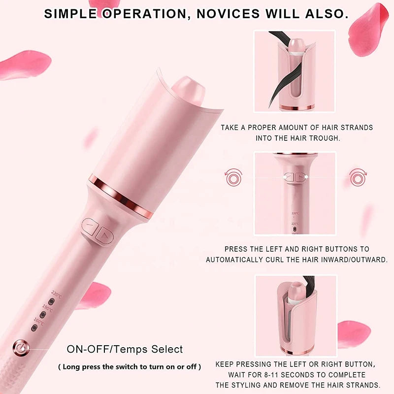 Popular Fully Automatic Ceramic Curling Iron New Design Negative Ion for Dry Hair Large Volume Electric for Household Use Peaceful Pleasures Health and Wellness