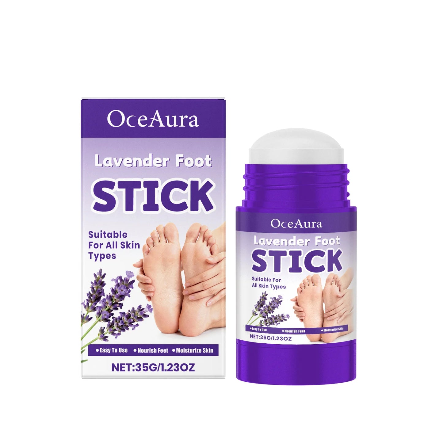 OceAura Lavender Foot Cream Stick | Heel Softening Balm 35g