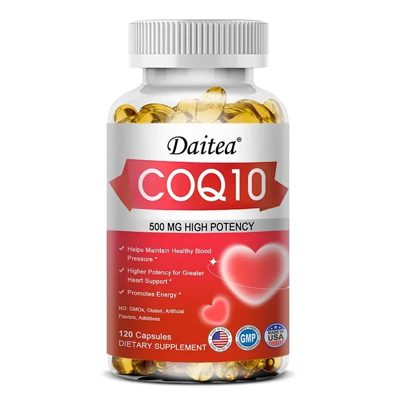 Coenzyme Q10 Capsules,High Concentration Vegetarian, Supports Blood Circulation, Stress Health and Physical Energy, Antioxidant Peaceful Pleasures Health and Wellness 120 count-1 bottle