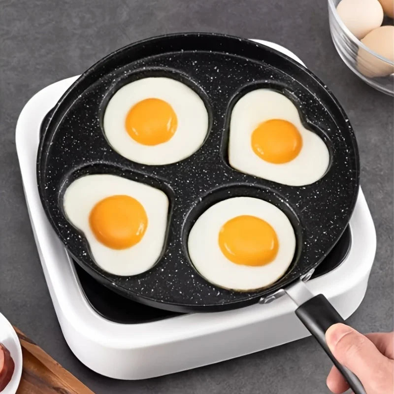 1pc Stainless Steel Non-Stick Skillet, Multi-Section Breakfast Pan with Burger & Egg Mold, Handle, Compatible with Gas Stove Peaceful Pleasures Health and Wellness
