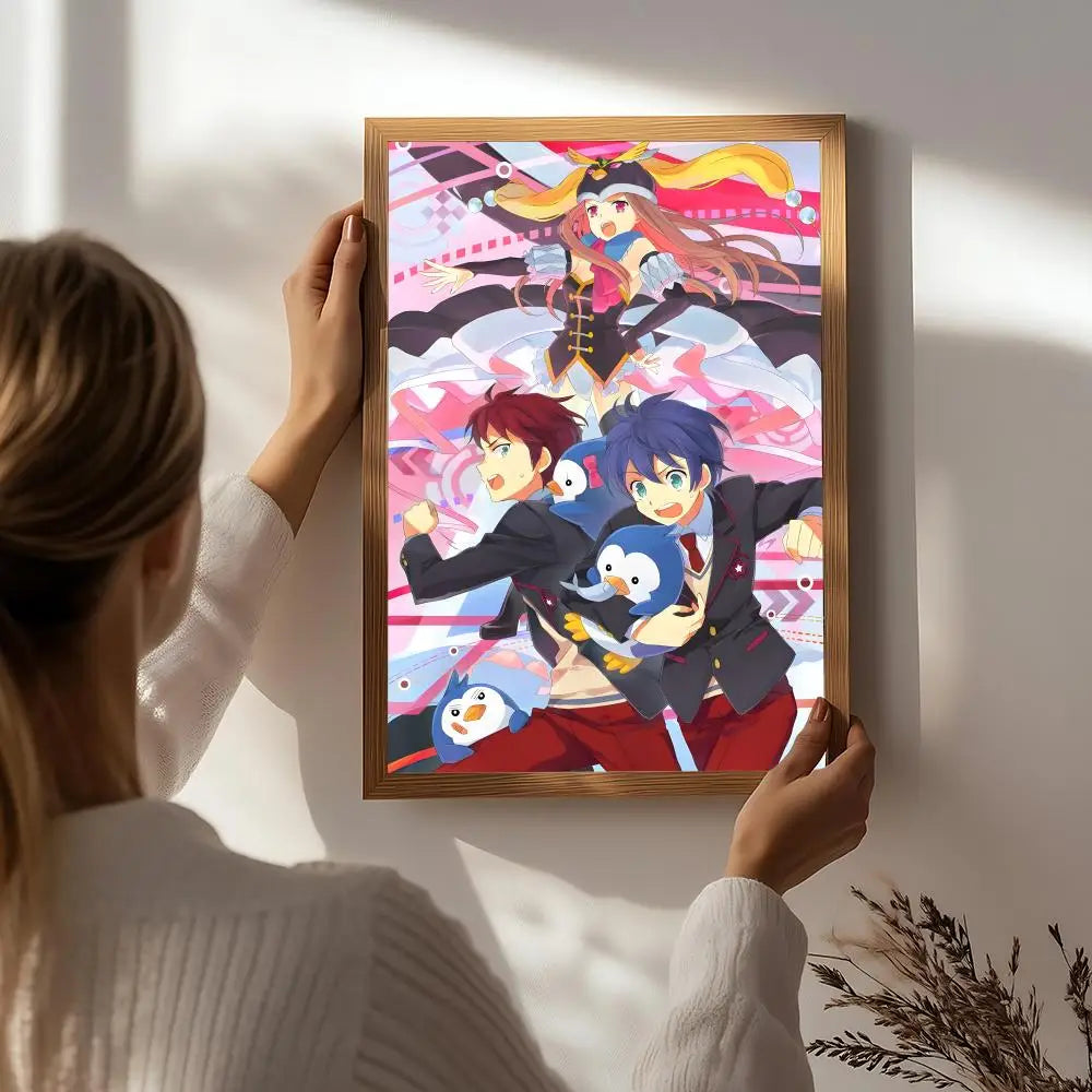 Anime Penguindrum HD Waterproof Self-Adhesive Wall Poster Anime Wall Poster Peaceful Pleasures Health and Wellness White3 15X20cmNoframe