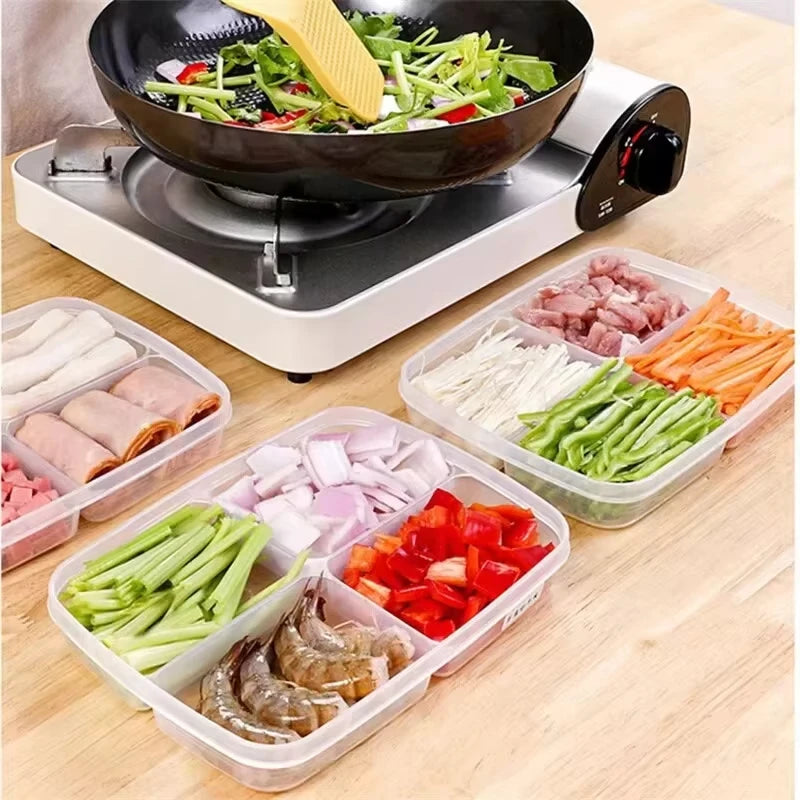 Frozen Meat Band Lid Refrigerator Storage Box Fresh-keeping Box Meat Onion Ginger Garlic Side Vegetable Box Peaceful Pleasures Health and Wellness