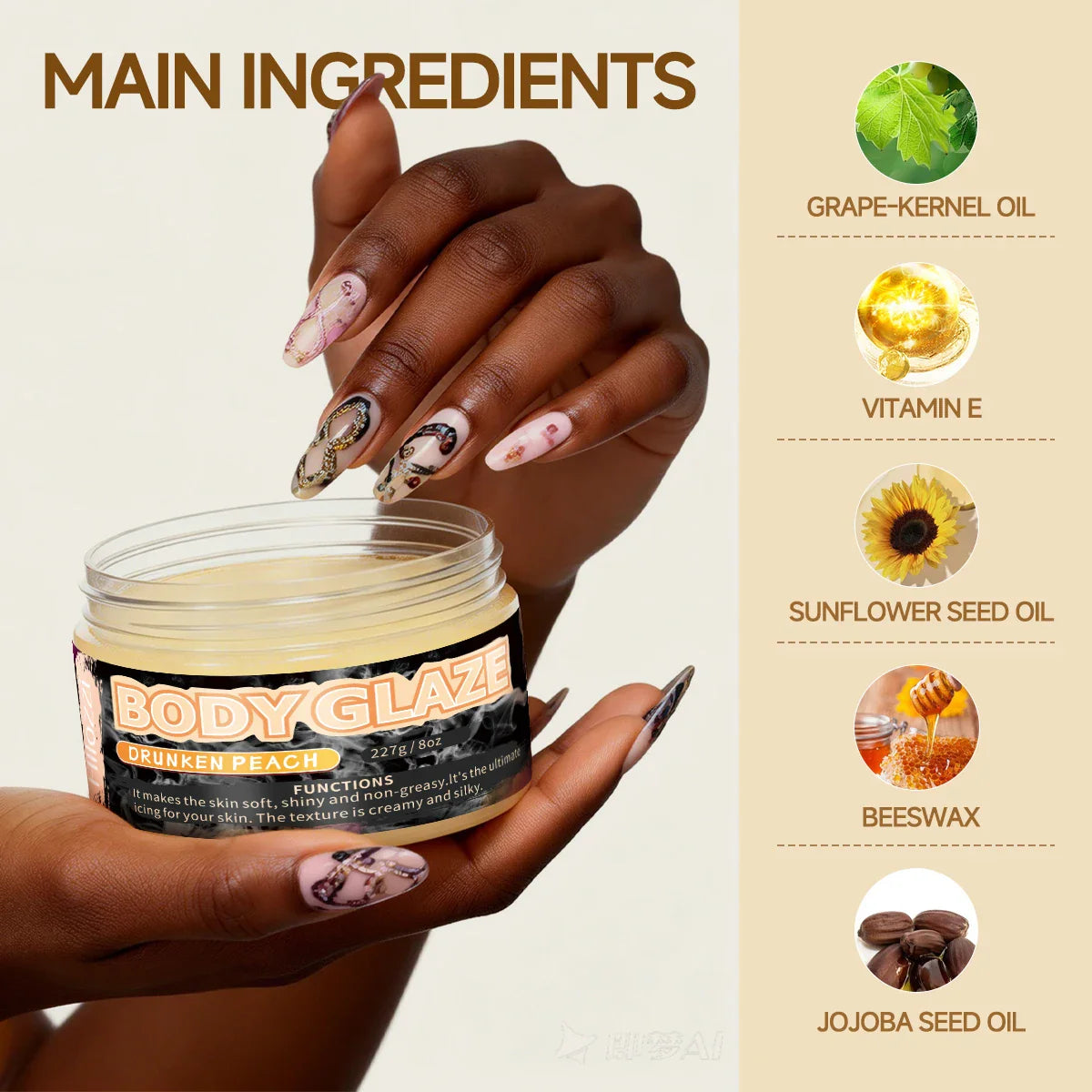 Peach Body Glaze Cream – Moisturize, Protect & Even Skin Tone