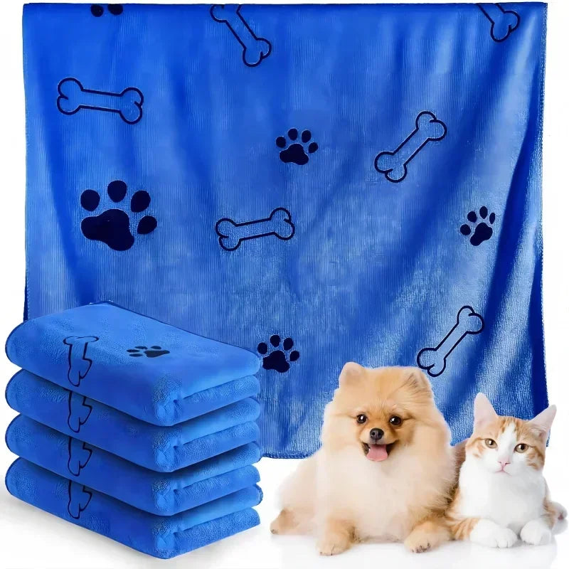 Microfiber Pet Drying Towel 60x100cm | Dogs & Cats | Blue/Grey