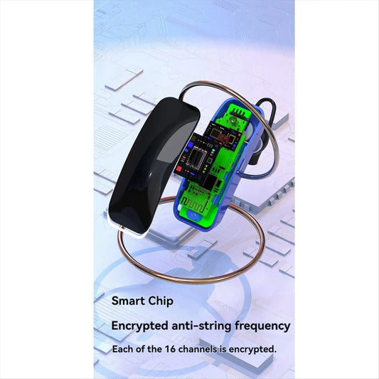 Mini Ear-Hook Walkie Talkie Headset | 16-Channel, 500m Range
