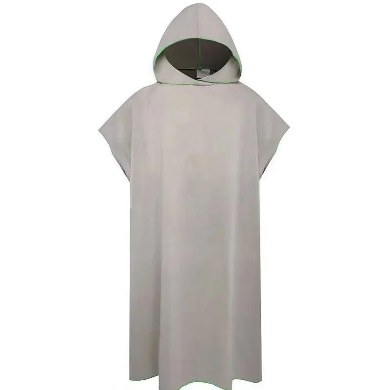 Microfiber Surf Poncho Hooded Changing Robe | Quick-Dry Beach Towel Surf Changing Robe Peaceful Pleasures Health and Wellness Grey