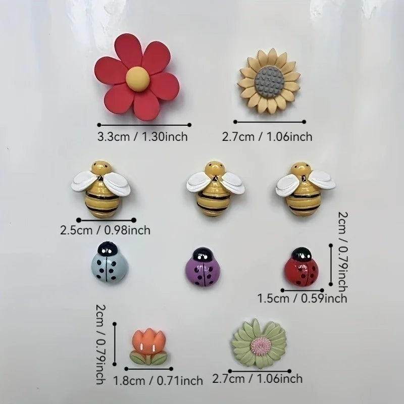 10pcs Plant Cartoon Fridge Magnets – Strong Hold Home Decor