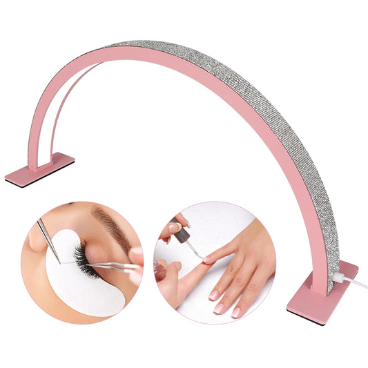 55cm 75cm Half Moon Light Half Moon Nail Desk Lamp with remote mobile phone clip for Eyelash Extension Nail Lash Tattoo Skincare Peaceful Pleasures Health and Wellness