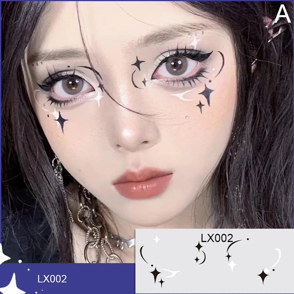 Love Heart Face Temporary Tattoos – Waterproof Stickers