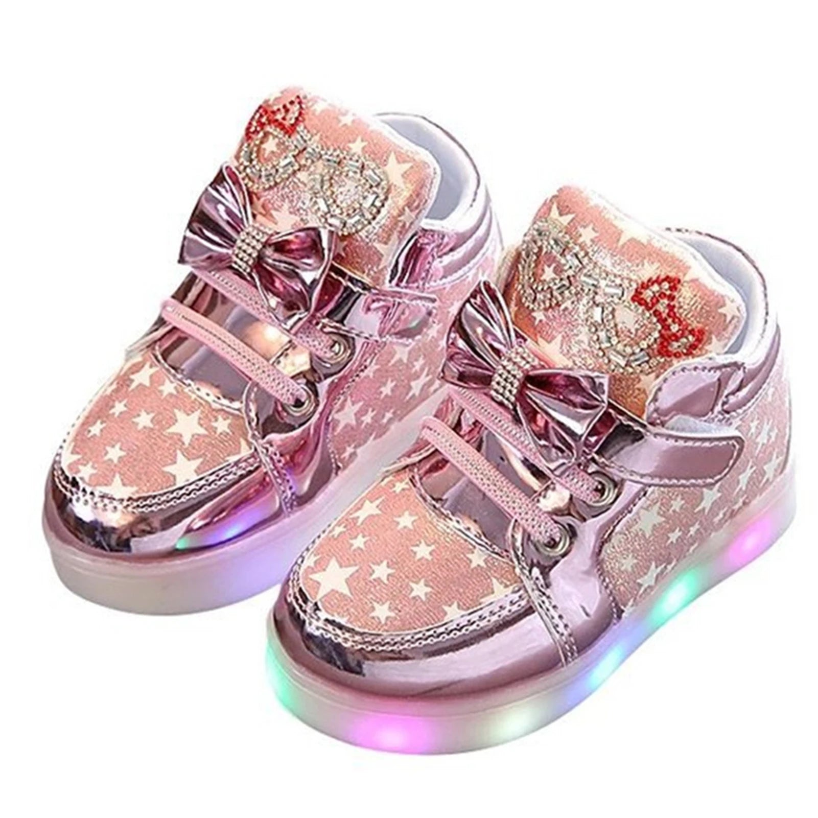 New Luminous Sneakers First Walker Boys Hook Non-slip Glowing Sneakers Glowing Led Kids Shoes For Girls Boys Spring Autumn Peaceful Pleasures Health and Wellness Pink 21