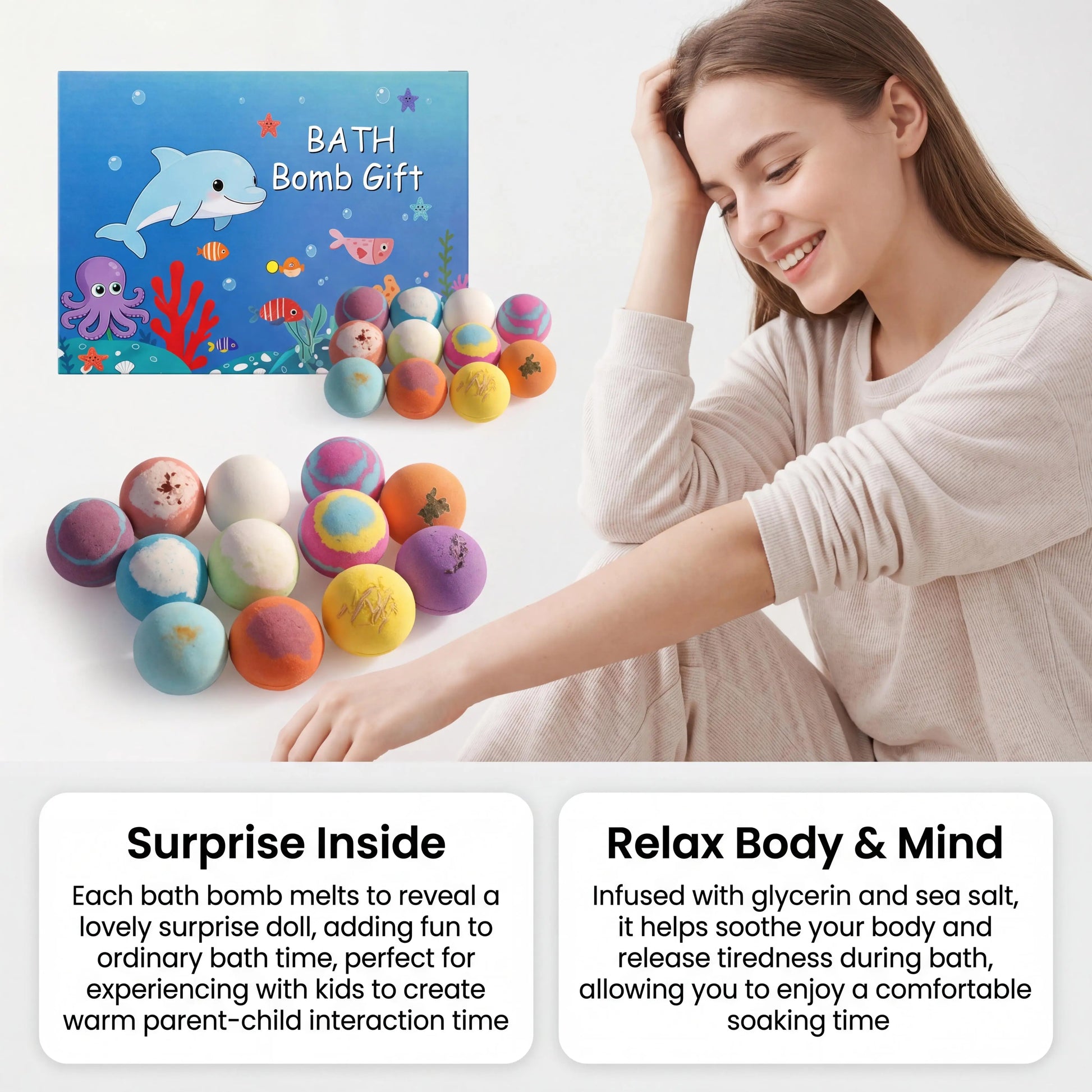 Kids Bath Bombs Set With Surprise Toys Handmade Colorful Bubble Bath Balls Relaxing Funny Perfect Birthday Spa Gift For Children Peaceful Pleasures Health and Wellness