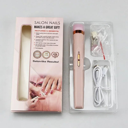 Electric Nail Grinder Nail Polishing Machine with Light Portable Mini Electric Manicure Art Pen Tools with Box for Gel Removing Peaceful Pleasures Health and Wellness