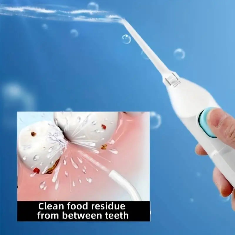 Household High Pressure Oral Irrigator Portable Teeth Clean Water Dental Floss Manual High Pressure Water Toothpick Peaceful Pleasures Health and Wellness