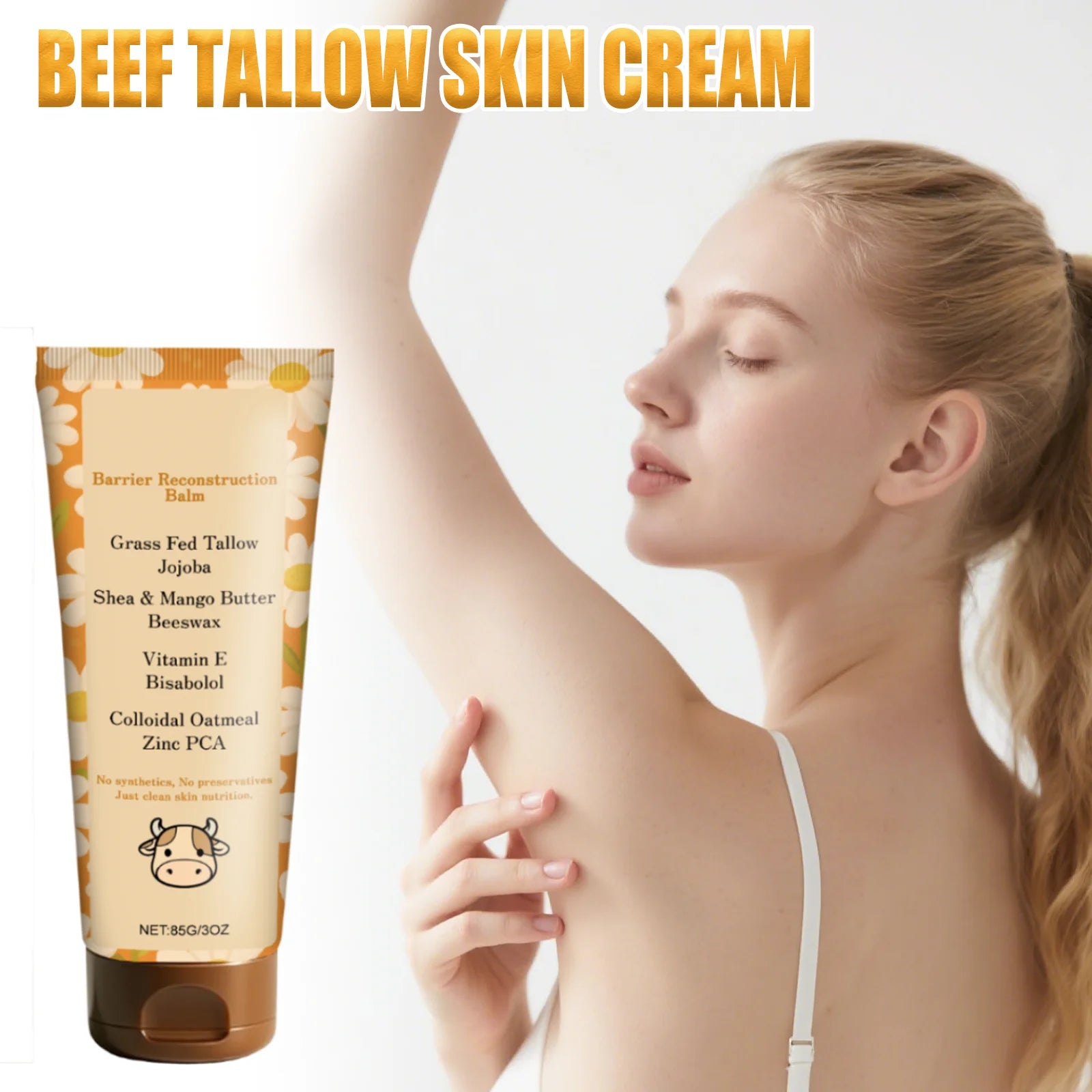 Tallow Skincare Cream Body Moisturizer Deep Hydration Dry Skin Care Nourishing Cream Glycerin Non Greasy Fast Absorption Lotion Peaceful Pleasures Health and Wellness