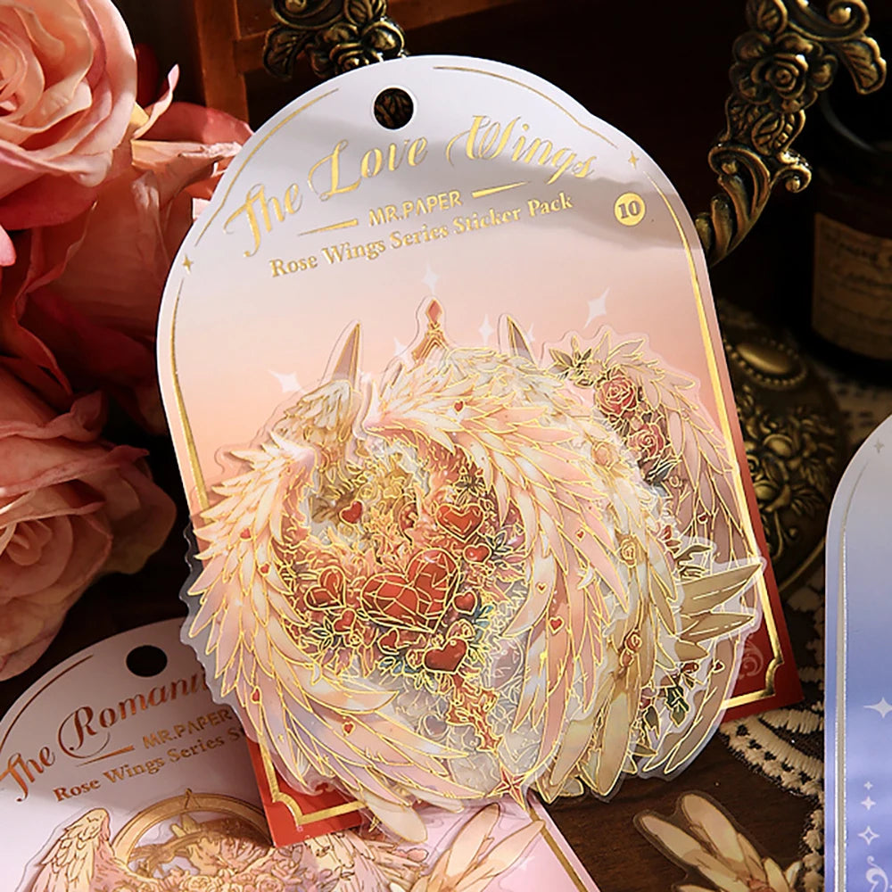 Vintage Pot Gold Stickers Bag Rose Wings Angel Hand Account Base