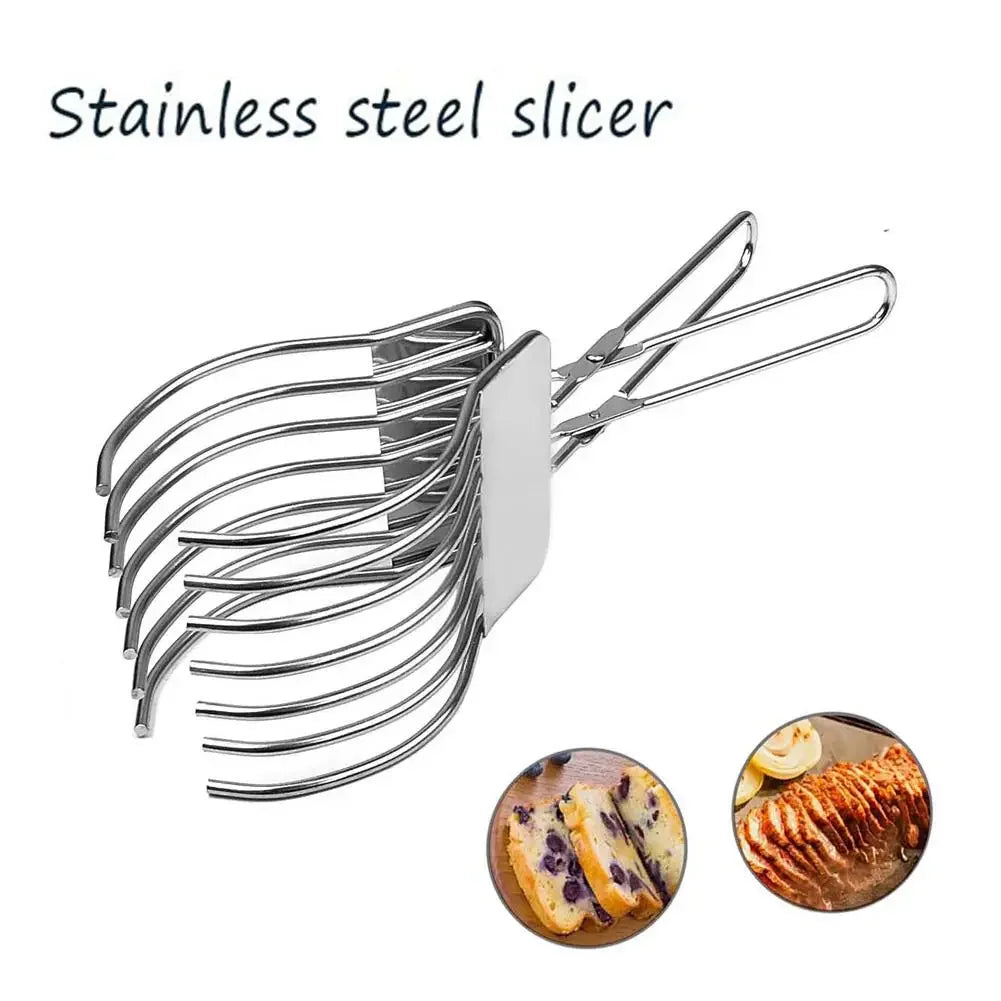 2026 New Stainless Steel Multi-function BBQ Clip Slicer Rustproof Portable Meat Ham Bread Cutter Kitchen Tool for Home Outdoor Peaceful Pleasures Health and Wellness