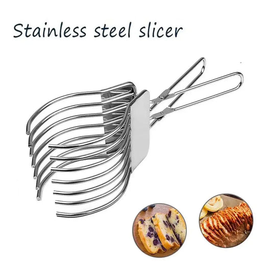 2026 New Stainless Steel Multi-function BBQ Clip Slicer Rustproof Portable Meat Ham Bread Cutter Kitchen Tool for Home Outdoor Peaceful Pleasures Health and Wellness