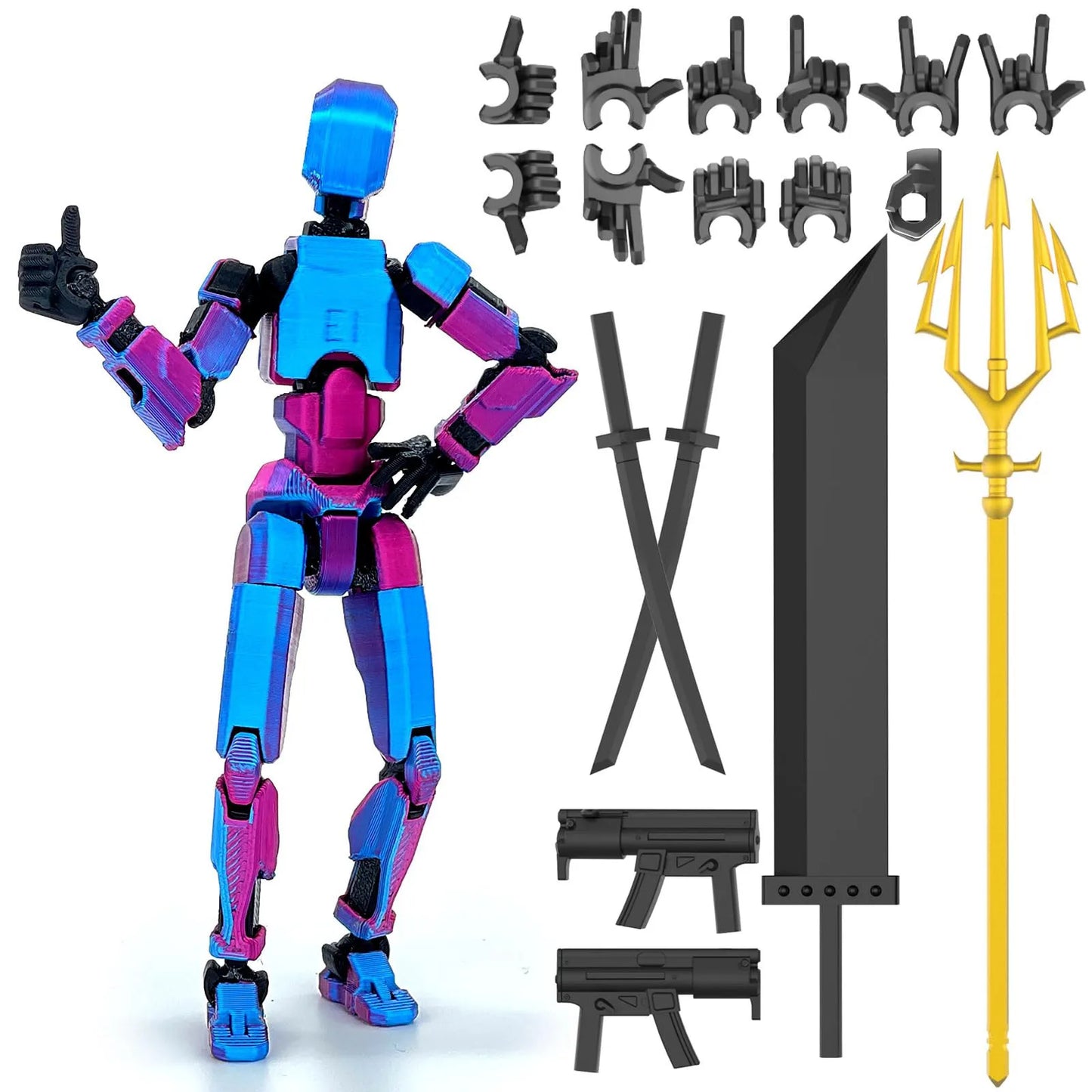 Lucky 13 3D Printed Posable Robot Action Figure | Collectible