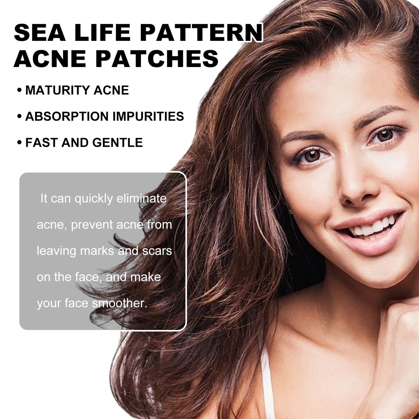 Colorful Hydrocolloid Pimple Patches – Fun Ocean Shapes, 96 ct