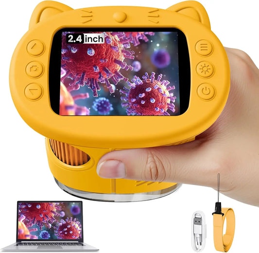 Kids Microscope 500x Science and Education Handheld Microscope 2.4-Inch Pocket USB Microscope Birthday Gifts For Boys And Girls Peaceful Pleasures Health and Wellness