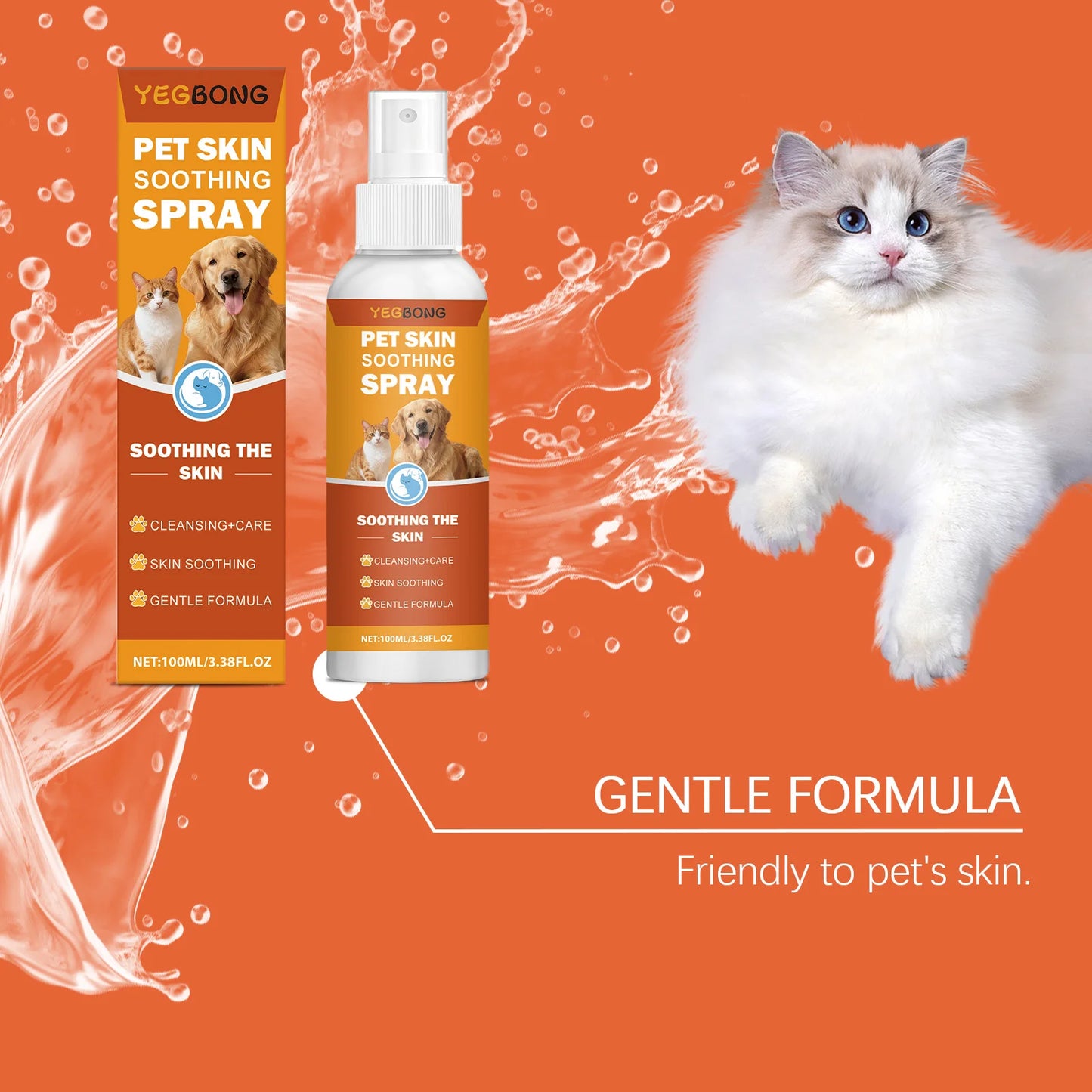 YEGBONG Pet Skin Soothing Spray – Itch Relief Dogs & Cats