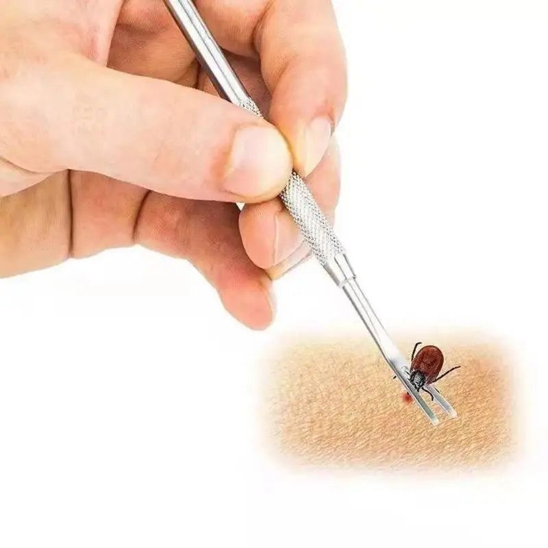 Stainless Steel Tick Removal Fork Tool for Dogs & Cats