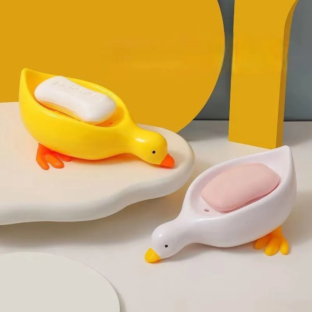 Random Soap Tray Self-draining Soap Rack Duck-shaped Creative Rack for Shower Bathroom Kitchen Tub Sink Tray Bracket Bathroom Peaceful Pleasures Health and Wellness