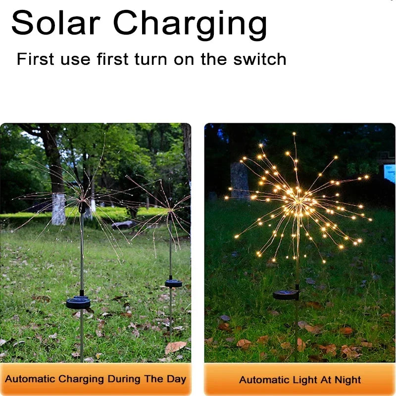 60 LED Solar Firework Fairy Lights – Waterproof Garden Décor