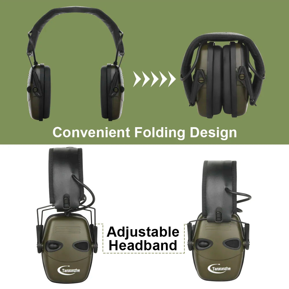 Tactical Electronic Shooting Earmuff Case Anti-noise Headphone Sound Amplification Hearing Protection Headset Foldable Earmuffs Peaceful Pleasures Health and Wellness