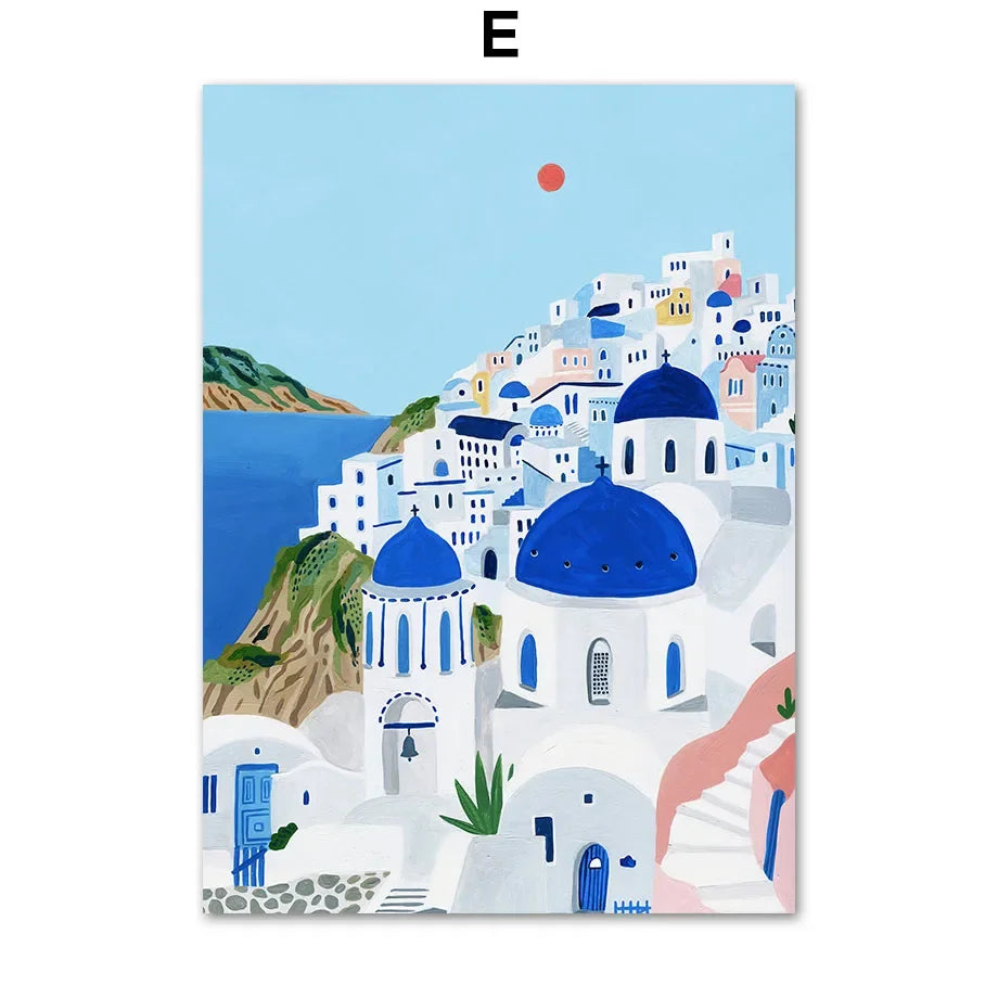 Abstract Landscape City Canvas Wall Art Print | Unframed