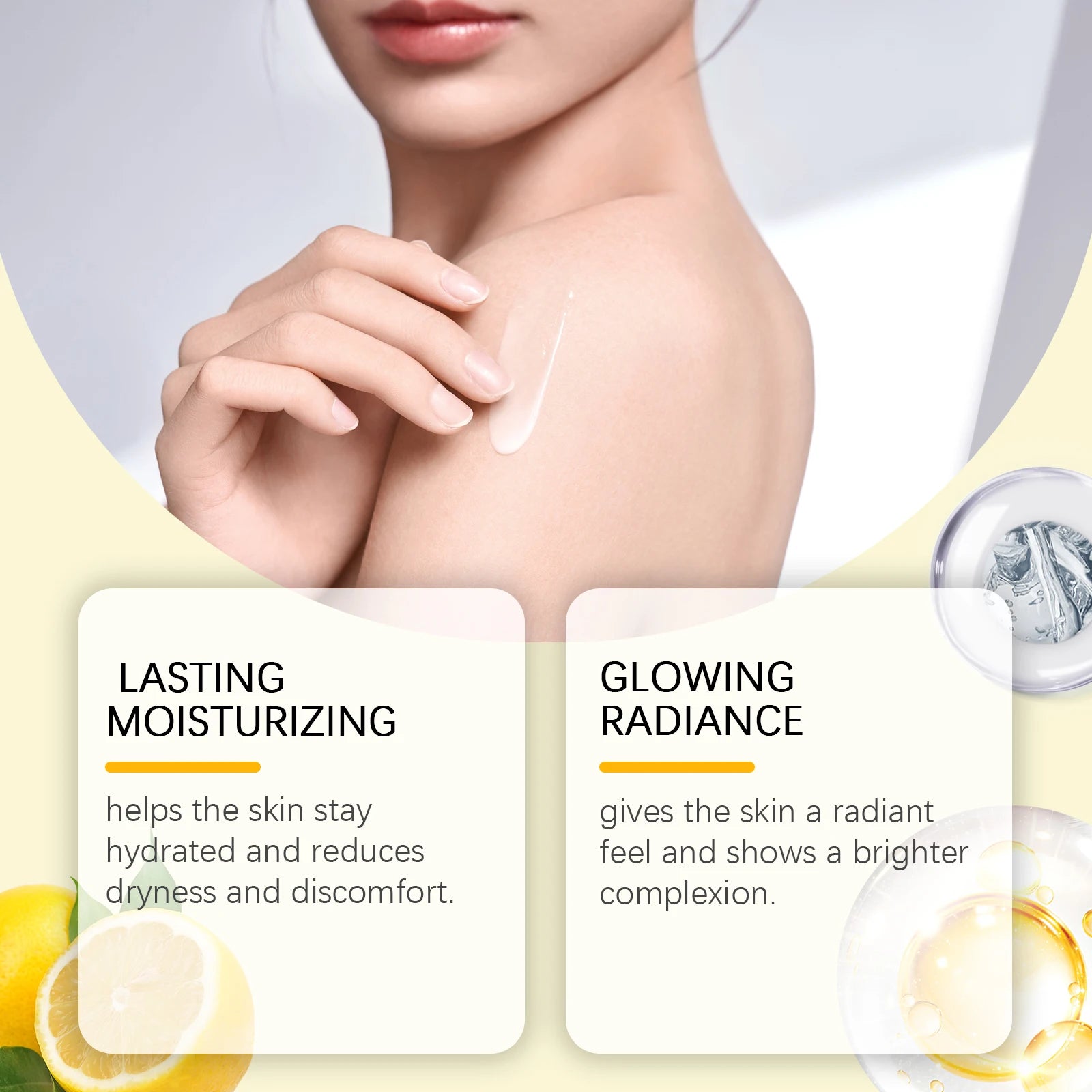 Lemon Brightening Body Lotion – Hyaluronic Acid & Lemon Extract Peaceful Pleasures Health and Wellness