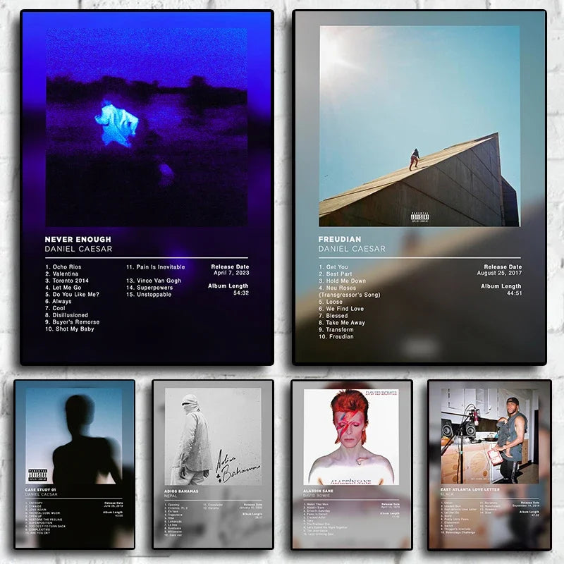 Pop Hip Hop Rapper Daniel Caesar Posters Music Album Cover Canvas Painting Pictures For Room Bar Wall Aesthetic Art Home Deco Peaceful Pleasures Health and Wellness