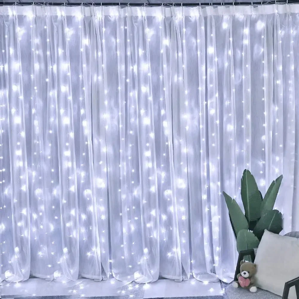 RGB LED Curtain Fairy Lights USB Remote | Christmas Home Decor