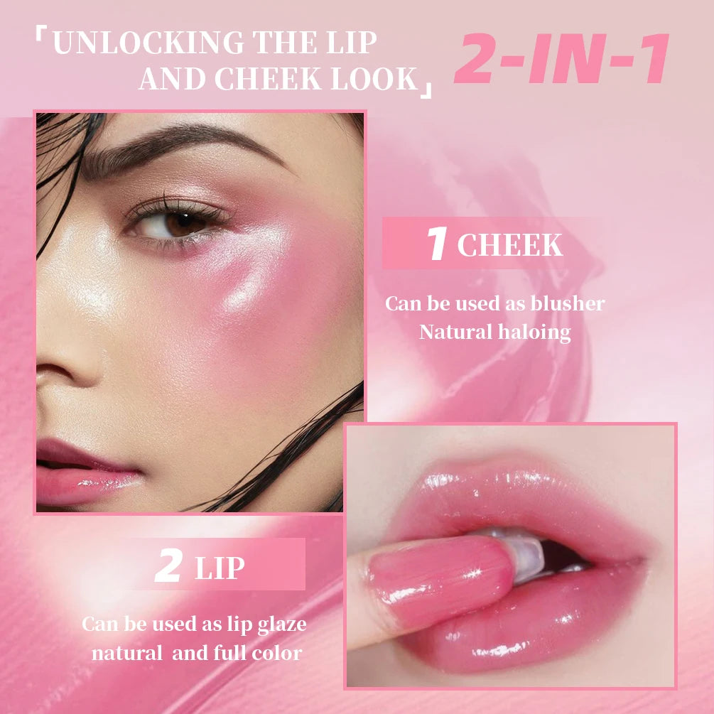 QIBEST Color Changing Lipstick Blush 2 In 1 Lip Gloss Shine Moisturizing Black Lip Balm Tint Sexy Plumping For Cheek Lips Makeup Peaceful Pleasures Health and Wellness