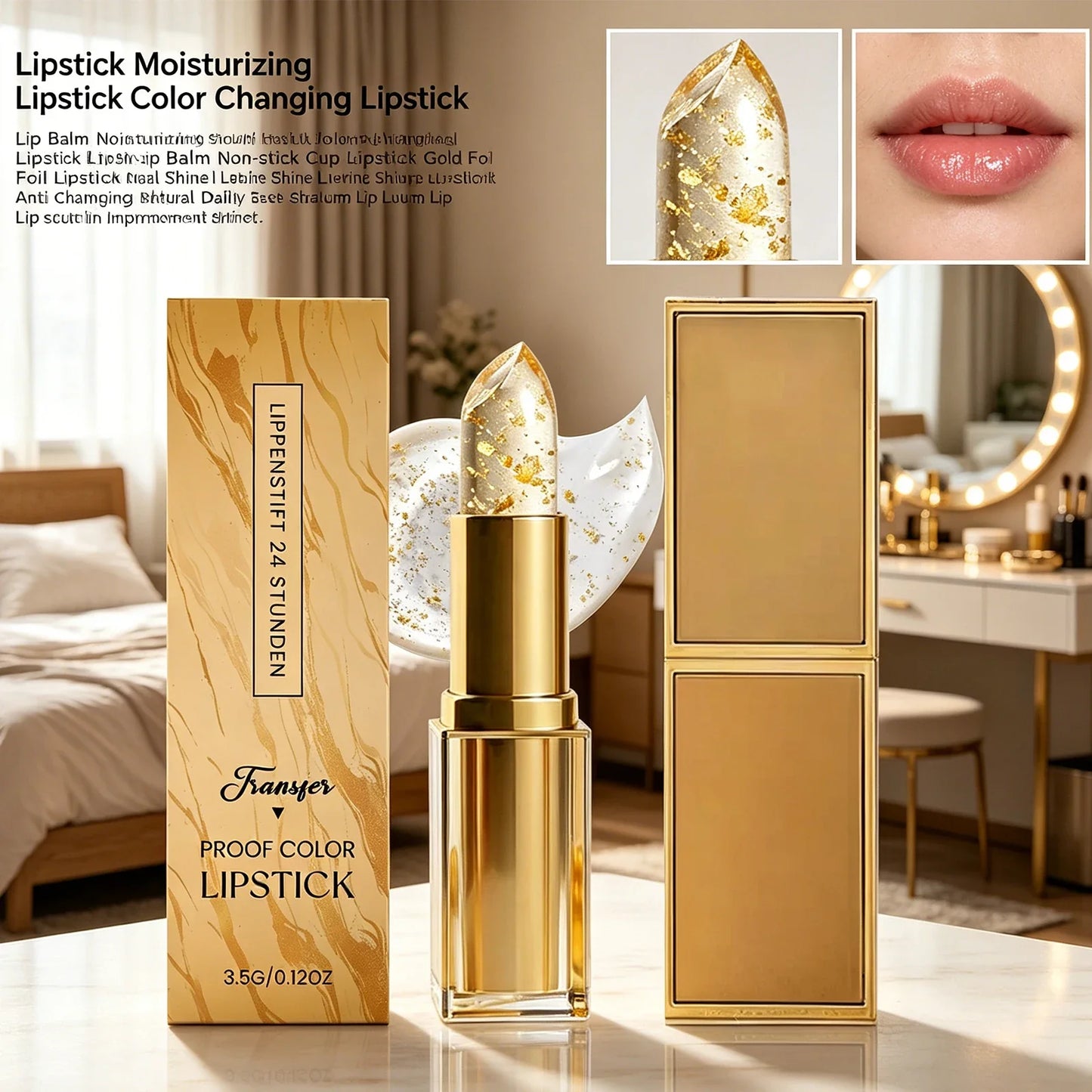 Gold Foil Color-Changing Lip Balm – Hydrating & Plumping