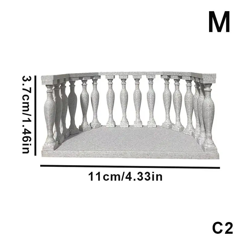 European Miniature Balcony with Railing | Dollhouse DIY Decor