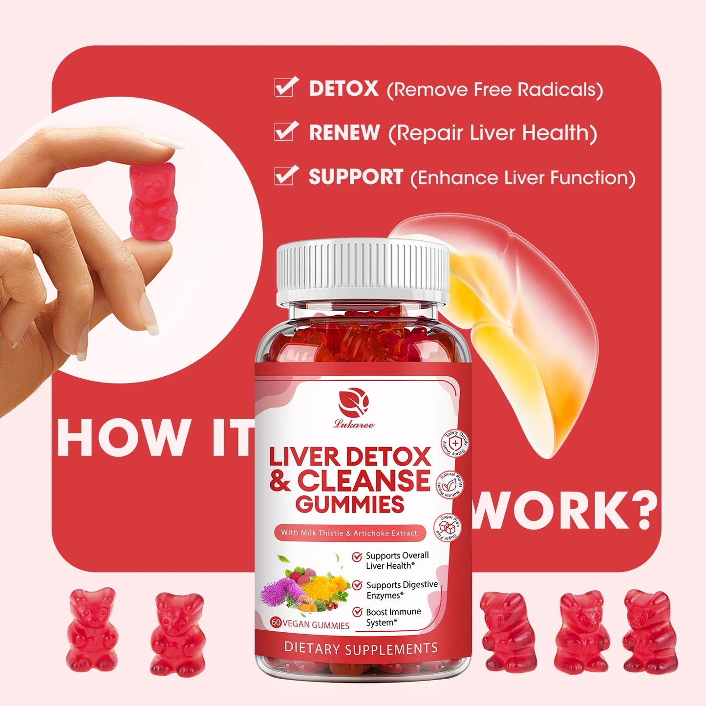 Milk Thistle Extract Gummies – Liver & Detox Support 60ct Peaceful Pleasures Health and Wellness