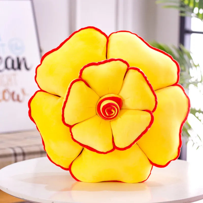 Large Rose Shaped Throw Pillow | Floral Decorative Sofa Cushion