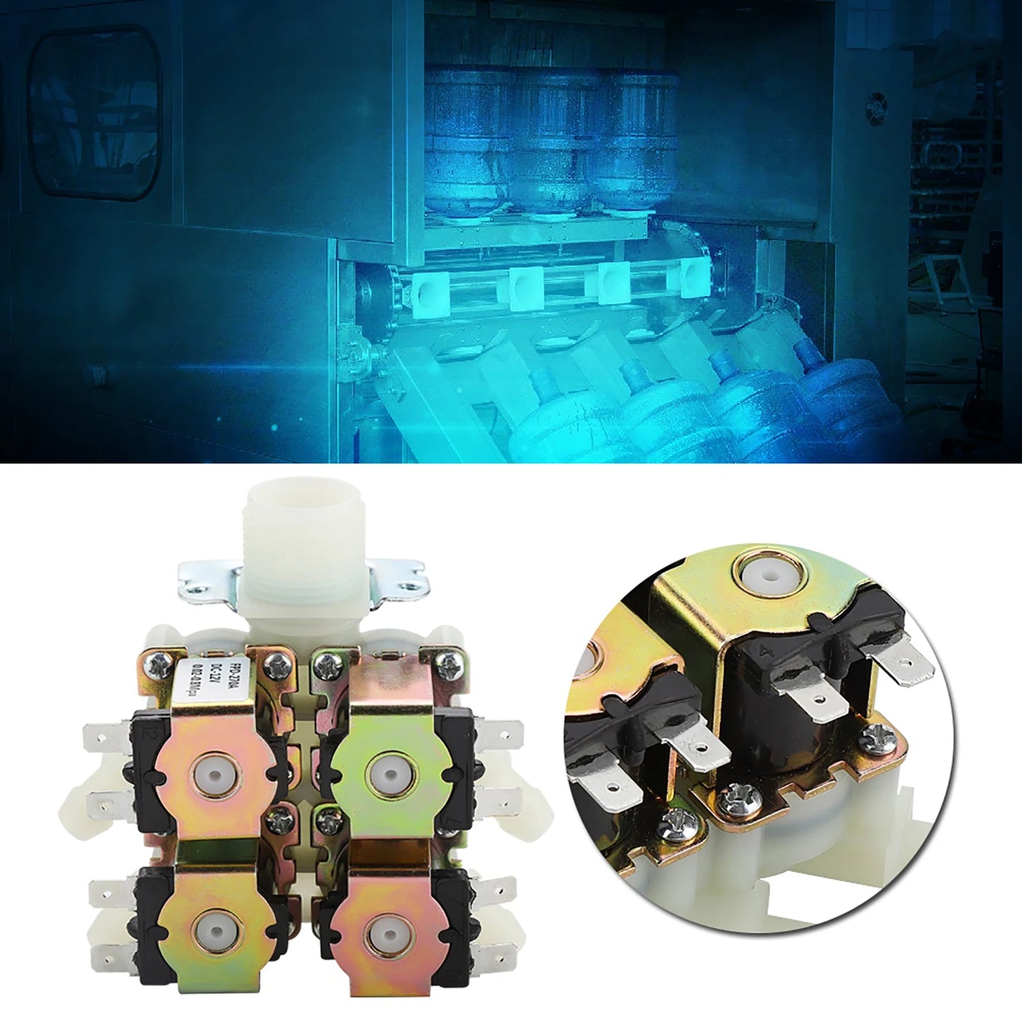 N/C Solenoid Valve 12V DN20 G3/4" 1 in 4 out Plastic Electromagnetic Valve Normally Closed Water Drain Valve Solenoid Valve Peaceful Pleasures Health and Wellness