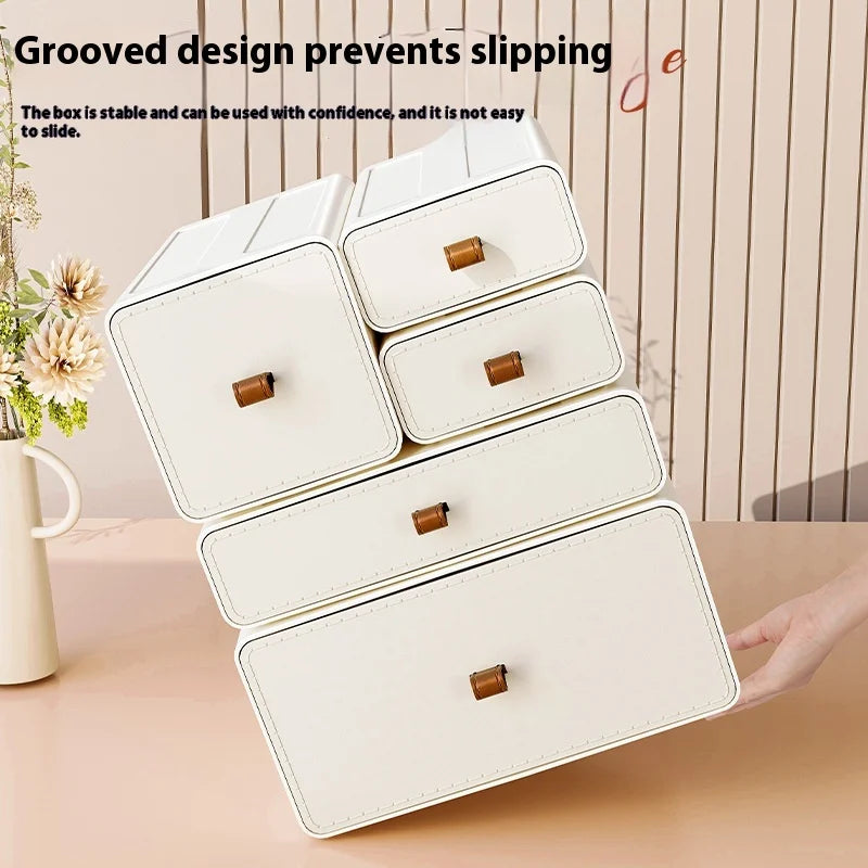 Desk Organizer with Drawers & Entryway Shelf | Storage Box