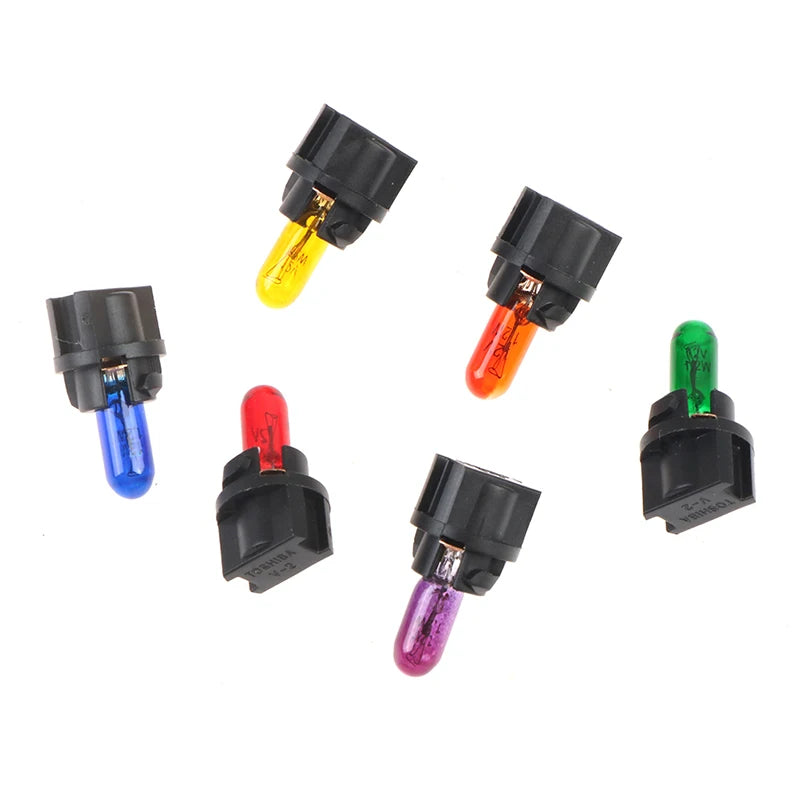 10PCS 12V T5.5 Led Bulb W1.2WCar Interior Lights Dashboard Heating Indicator Wedge Auto Instrument Lamp Air Conditioning Lamp Peaceful Pleasures Health and Wellness
