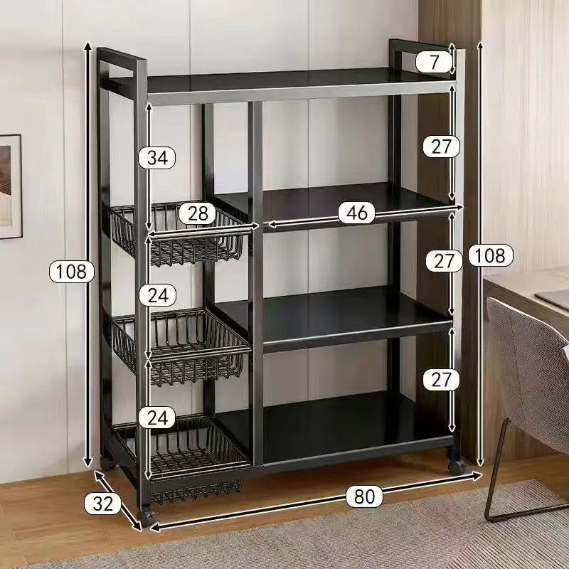 Sturdy Space Saving Heavy Duty Thickened Mesh Basket Kitchen Storage Rack For Vegetable and Fruit Organizer For Dorm Home Use Peaceful Pleasures Health and Wellness Double 4 Layer A 80