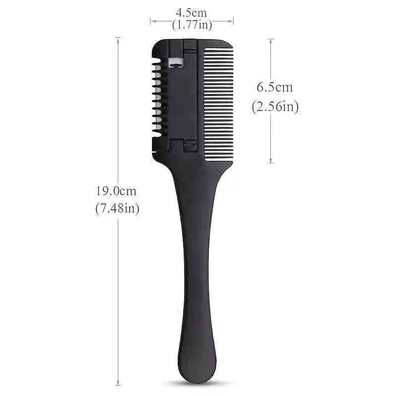 Salon Old-fashioned Portable Hair Thinning Comb Hair Clipper Stainless Steel Double Edge Blade Home Use Self Cutting Tools Peaceful Pleasures Health and Wellness 1PCS