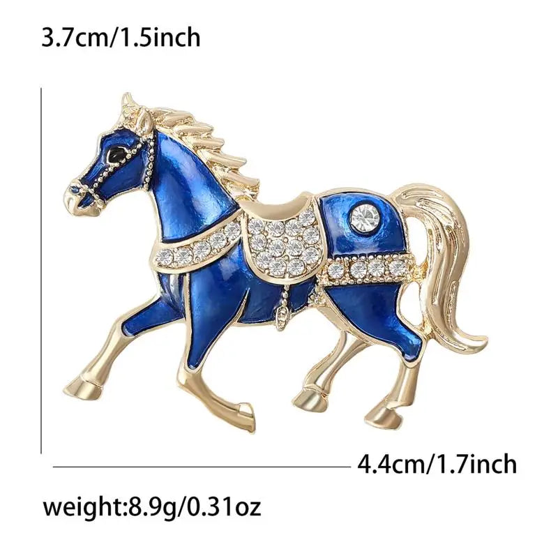 Enamel Horse Brooch | Vintage Zodiac Lapel Pin for Men & Women