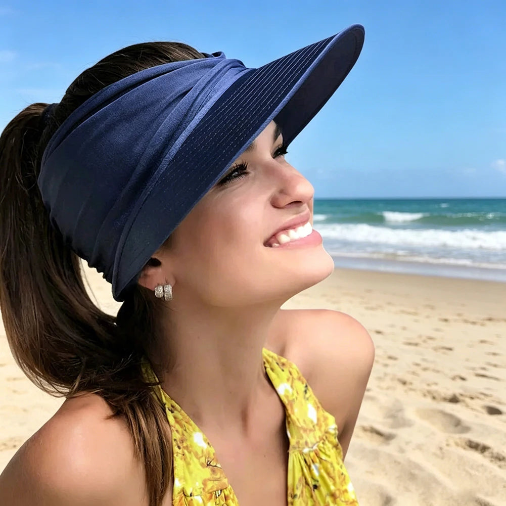 Wide Brimmed Sun Hat, Summer Sun Protection Empty Top Hat,Upf 50+ Uv Protection Beach Cap,For Morning Jogging And Outdoor Sports Peaceful Pleasures Health and Wellness