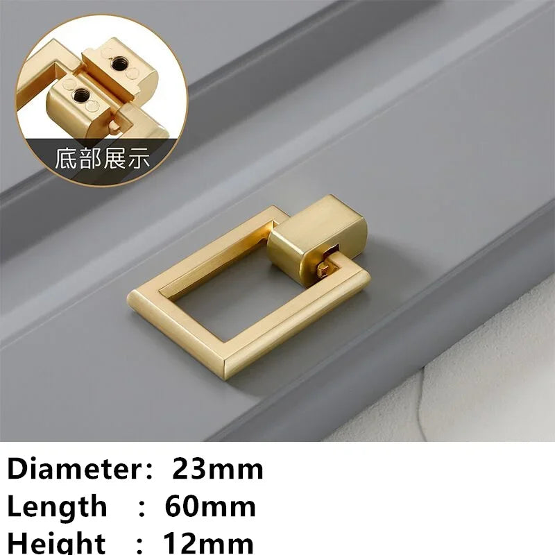 Golden Ring Cabinet Knob – Single Hole Zinc Alloy Drawer Handle